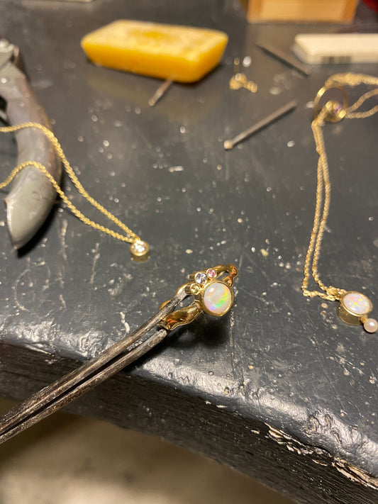 Opal crown ring.