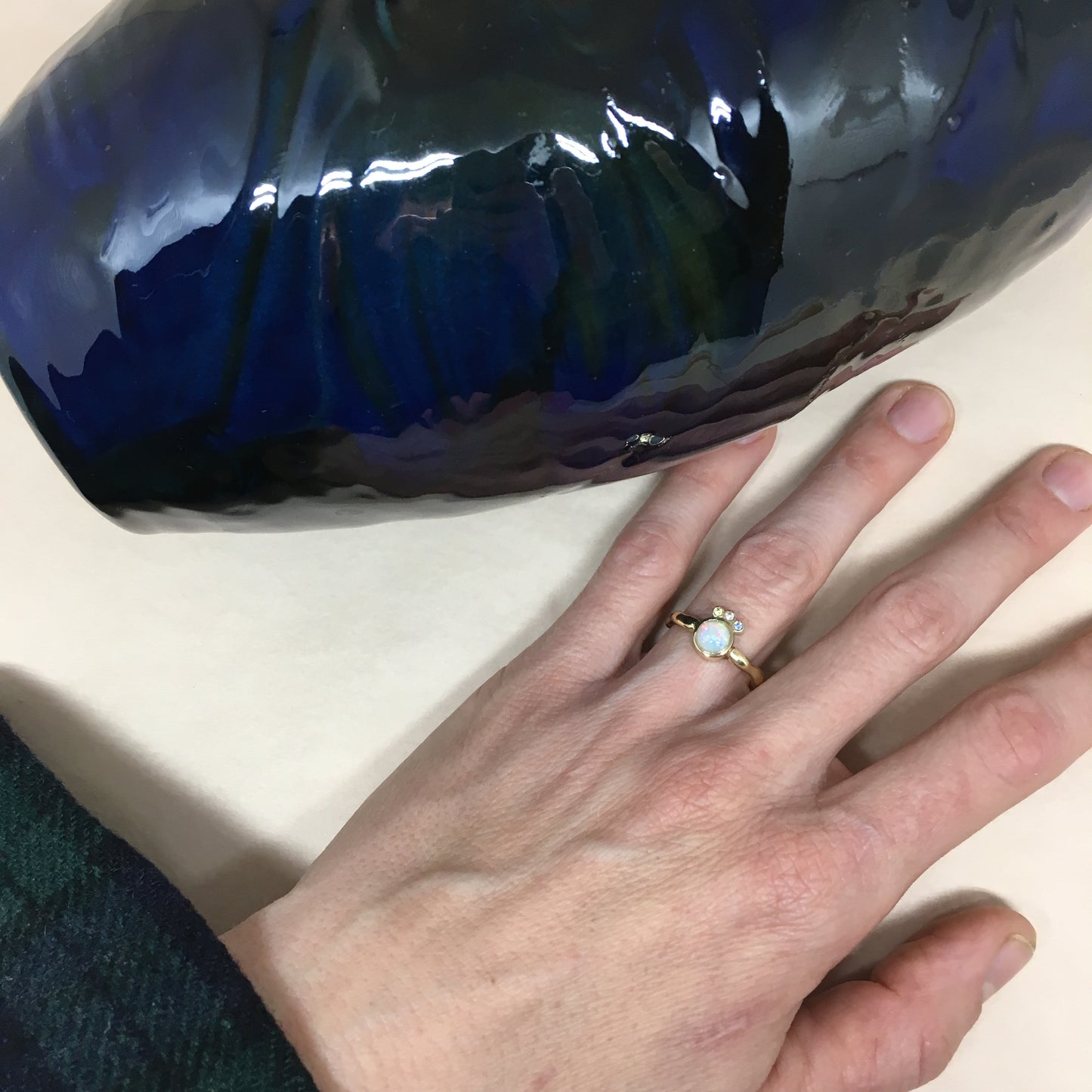 Opal crown ring.