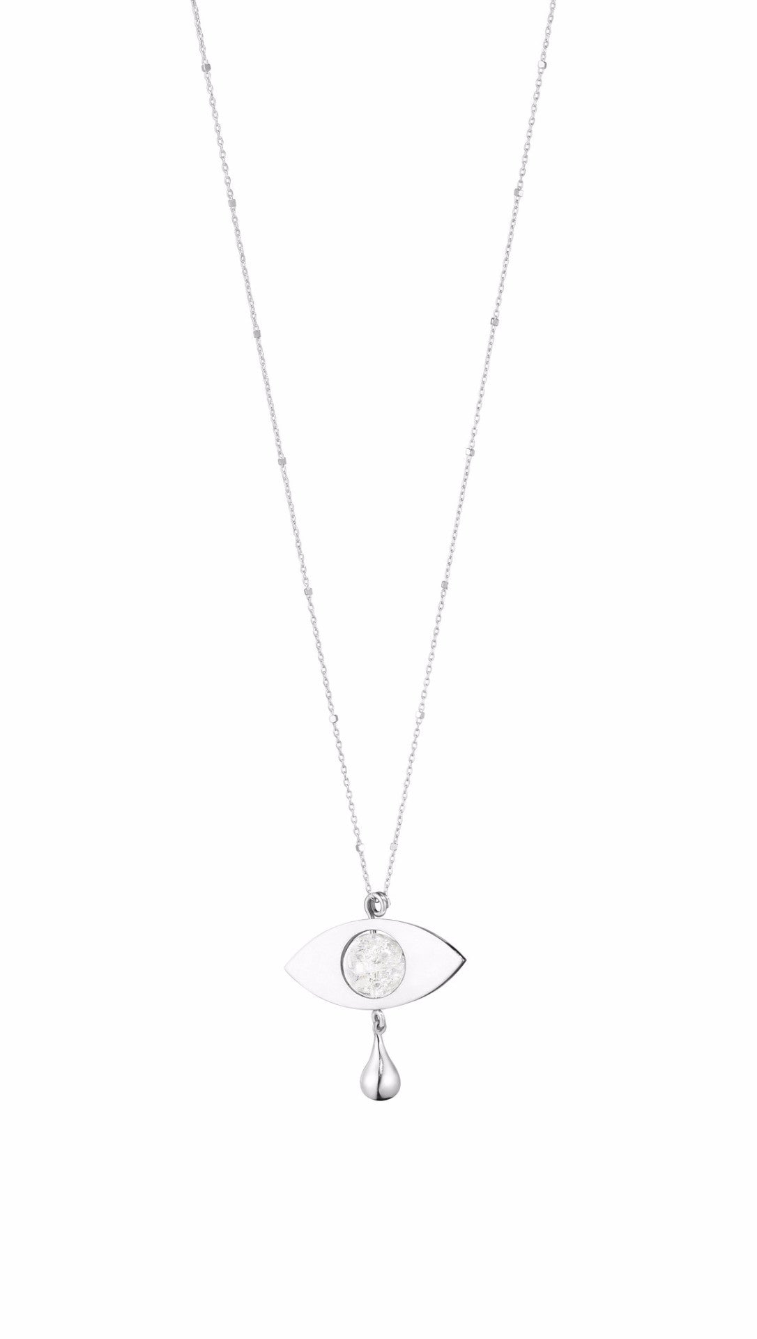 CRYING EYE · NECKLACE · SILVER W. ROCK CRYSTAL