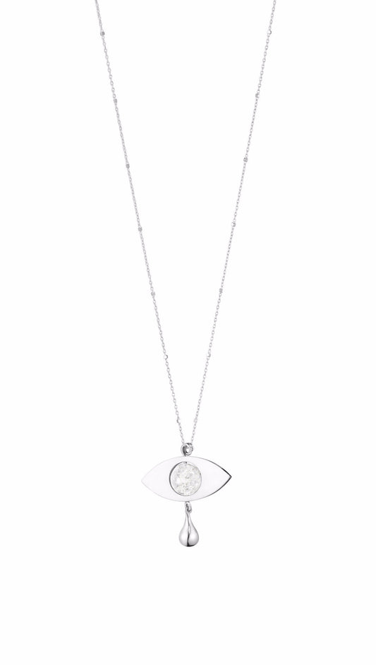 CRYING EYE · NECKLACE · SILVER W. ROCK CRYSTAL