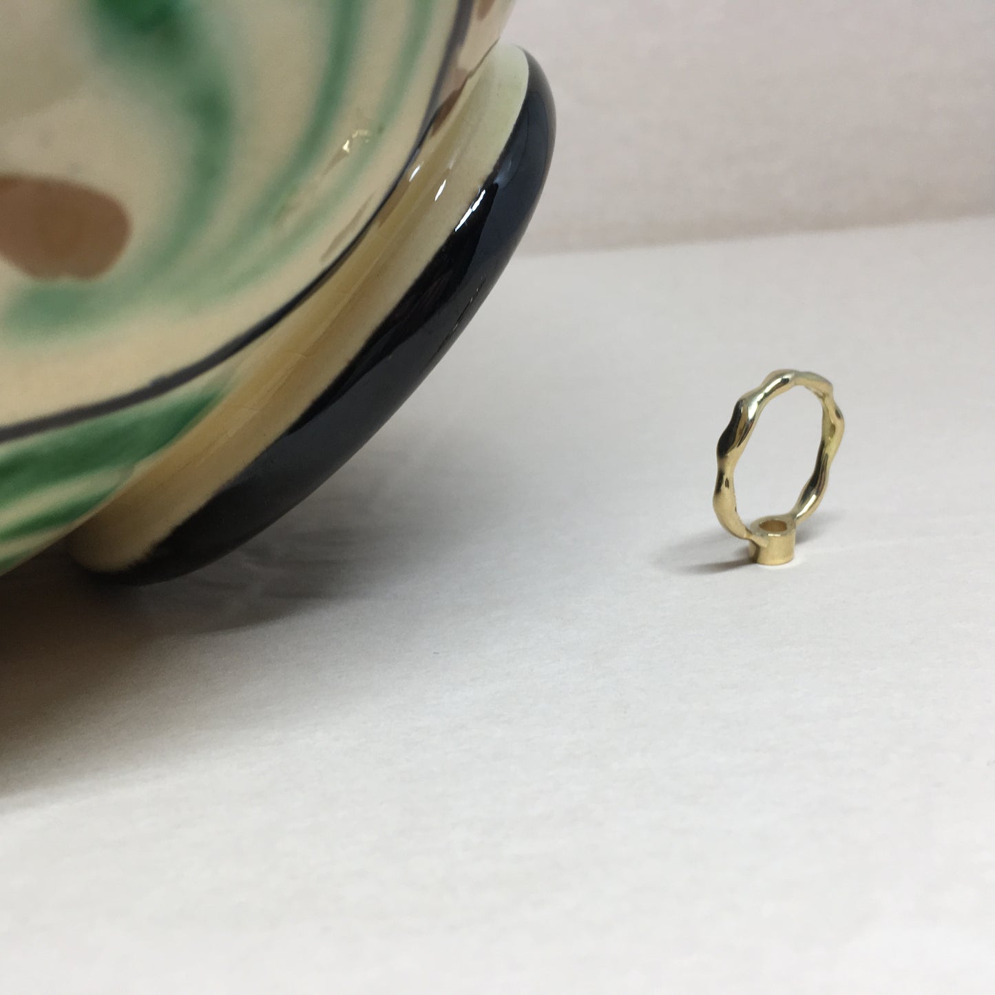 Liquid ring with sapphire.