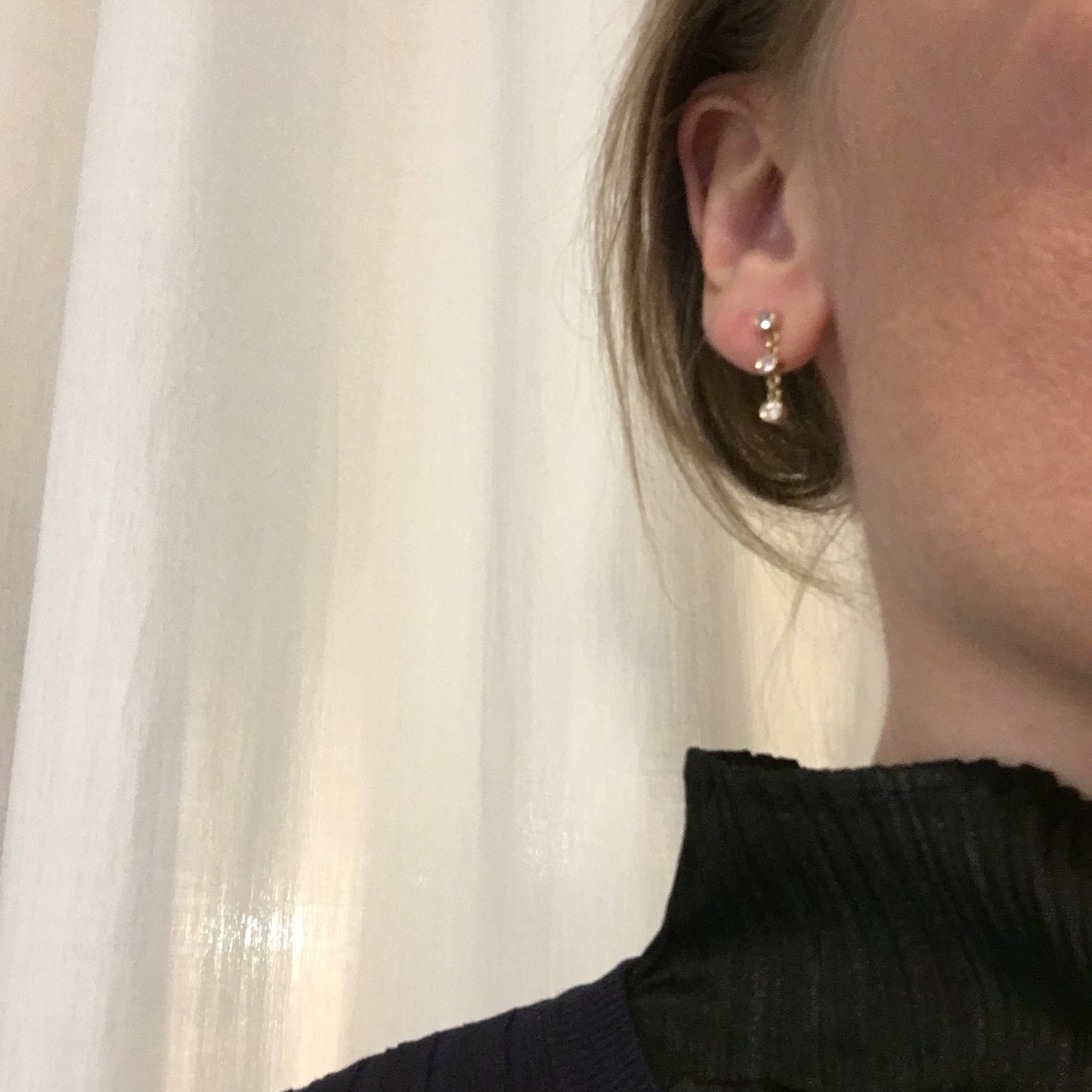 Triplet Sapphire Earring